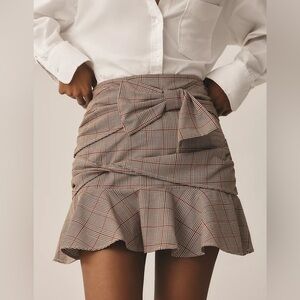 NWT! Anthropologie Maeve Manipulated Plaid Mini Skirt - Size Small 🐉